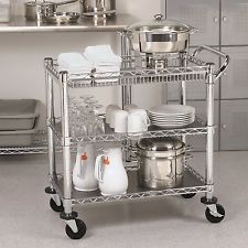 Adjustable Commercial Kitchen Wire Metal Trolley with Wheels